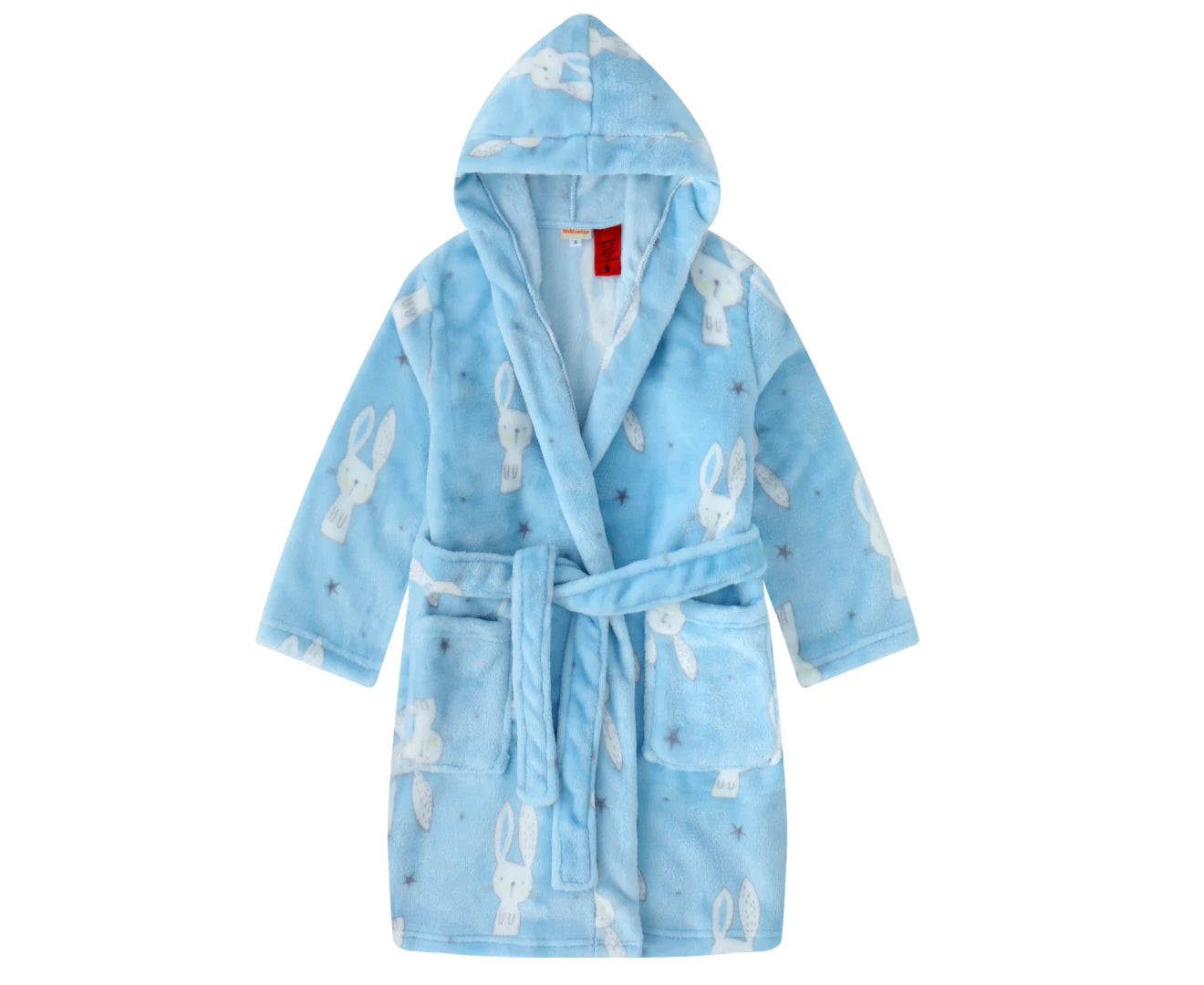 TEEN KIDS BLUE BUNNY HOODED DRESSING GOWN