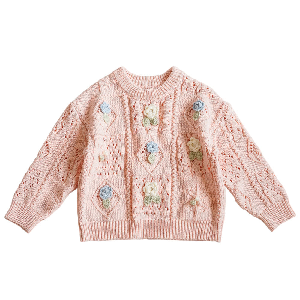 JUNIOR GIRLS FLORAL KNITTED JUMPER