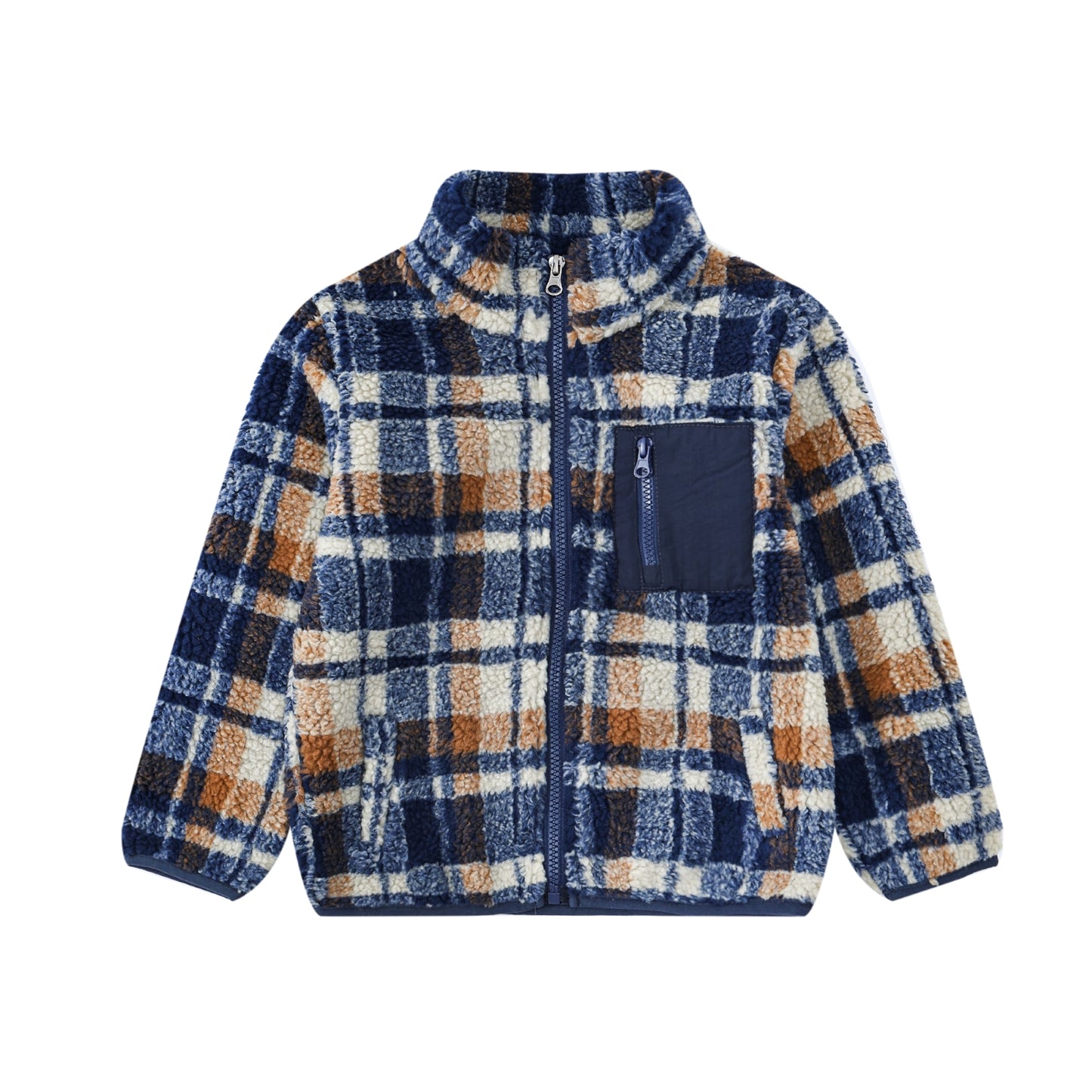 ADULTS CHECK FLEECE JACKET