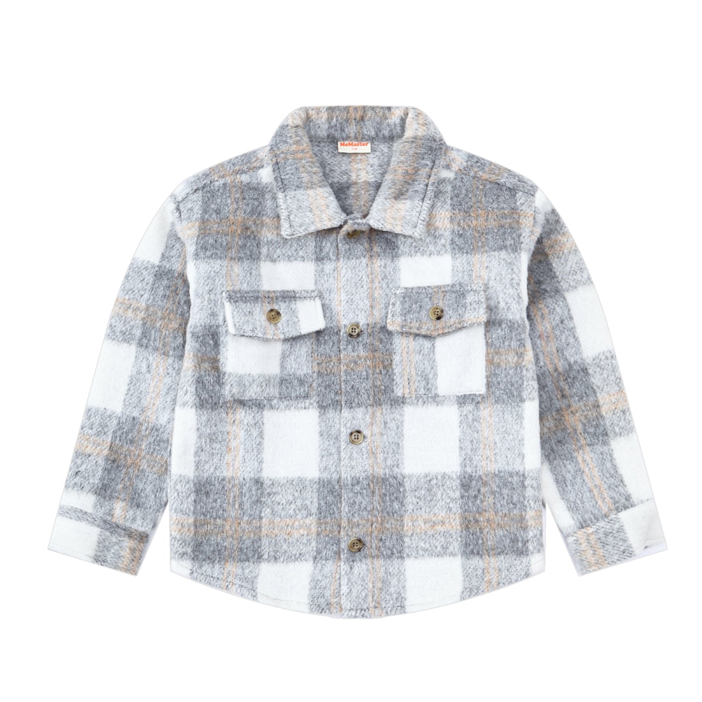 ADULTS WOOL-LIKE CHECK JACKET-GREY