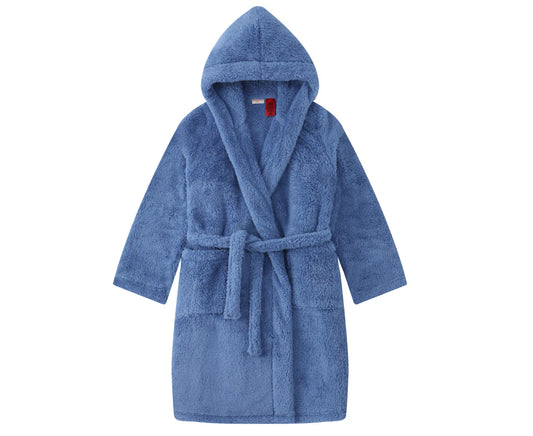 JUNIOR KIDS BLUE ULTRA WARM PLAIN DRESSING GOWN