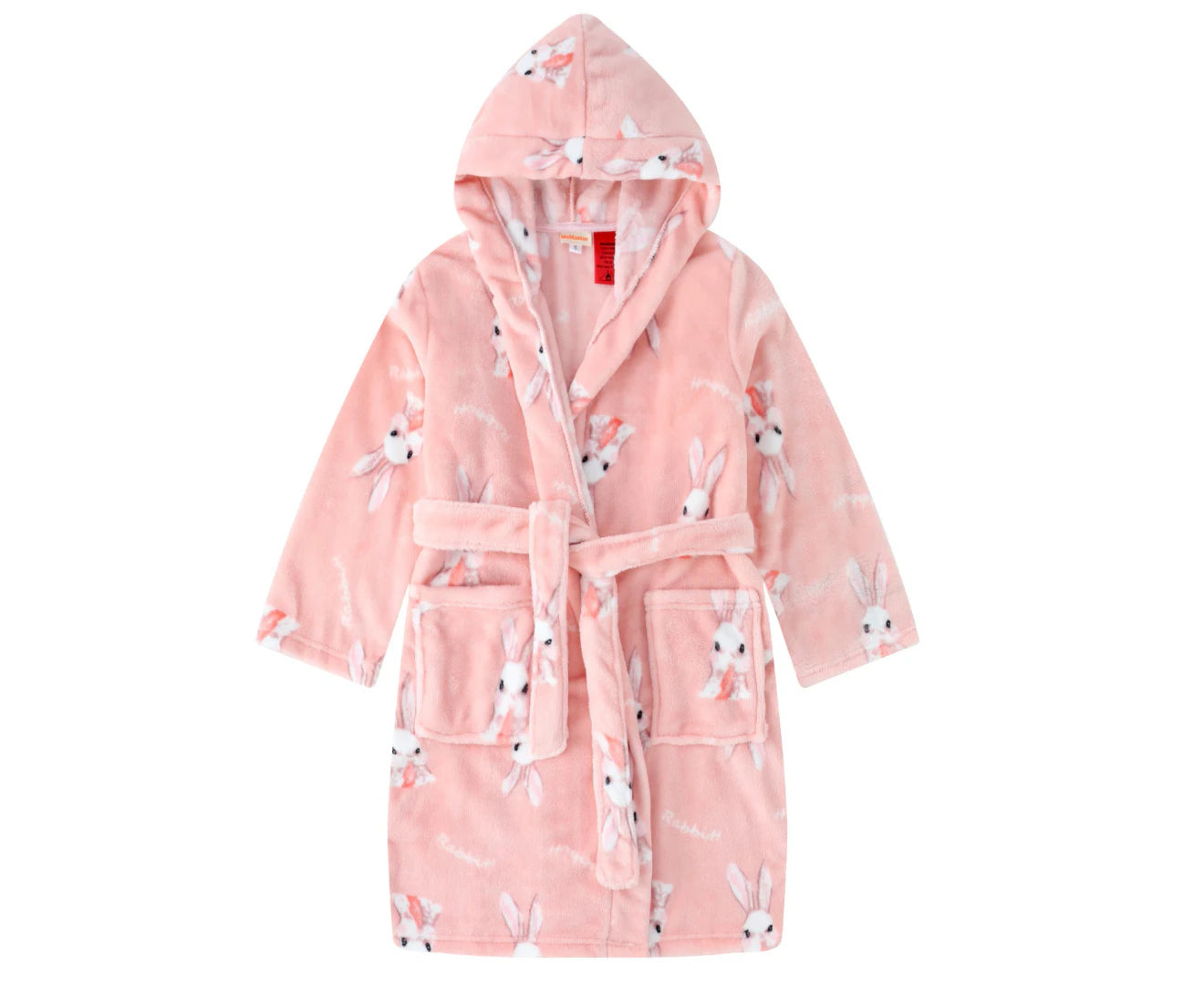 TEEN KIDS PINK BUNNY HOODED DRESSING GOWN