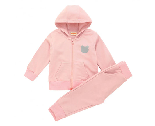 BABY GIRLS BEAR FRENCH TERRY TRACKSUIT SET