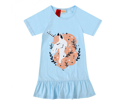 JUNIOR GIRLS BLUE UNICORN NIGHTIE