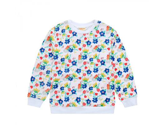 JUNIOR GIRLS FLORAL SWEATSHIRT-LIGHT WEIGHT