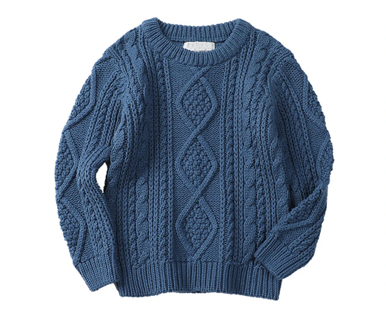 BOYS CABLE KNITTED JUMPER - BLUE