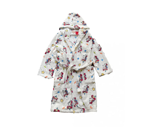 GIRLS UNICORN HOODED FLEECE DRESSING GOWN