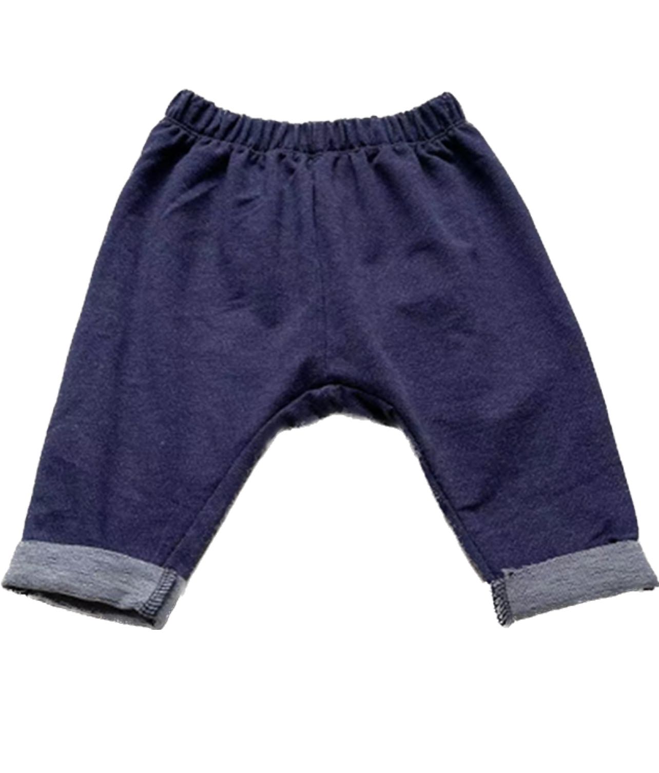 BABY DENIM FRENCH TERRY HAREM PANTS