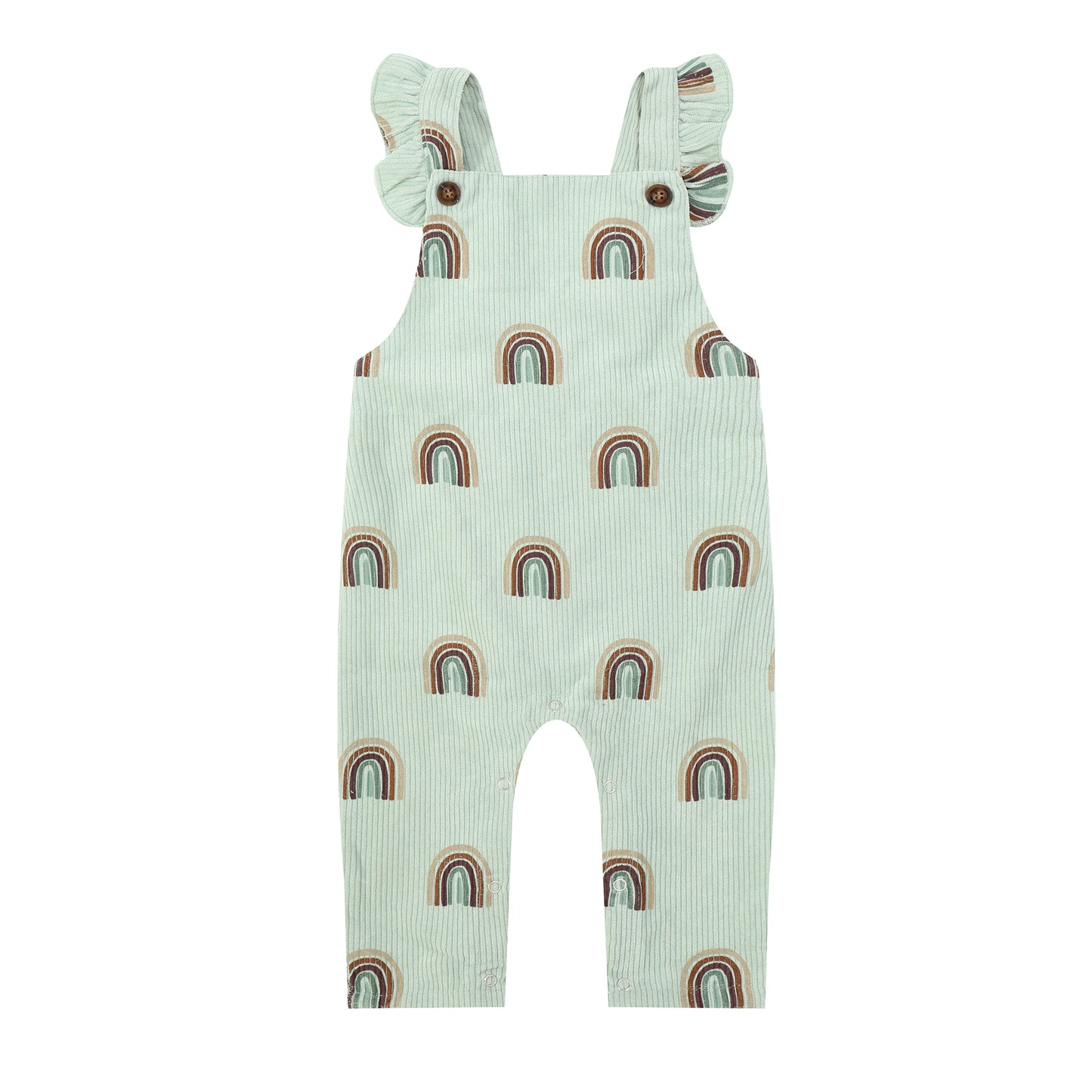 BABY RAINBOW CORDUROY OVERALL - GREEN