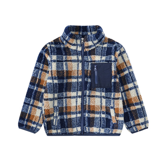 ADULTS CHECK FLEECE JACKET