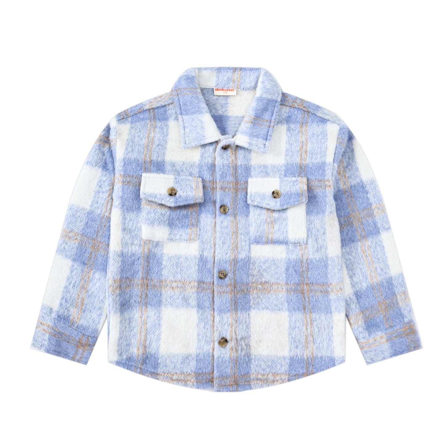 ADULTS WOOL-LIKE CHECK JACKET-BLUE