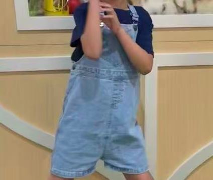 JUNIOR KIDS UNISEX DENIM SHORTALL